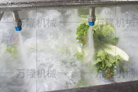Bubble cleaning machine for vegetables