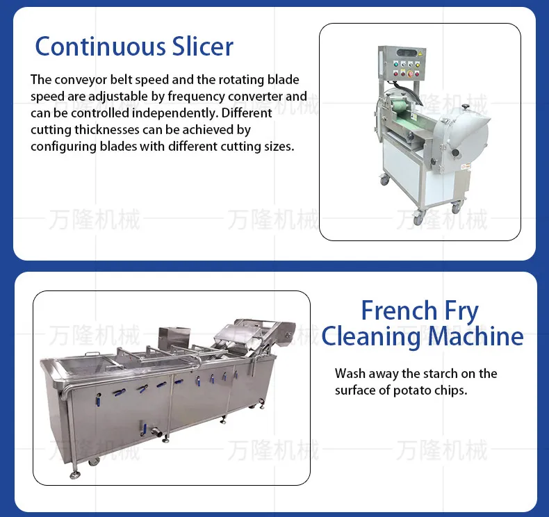 Continuous slicer and French fry washing machine