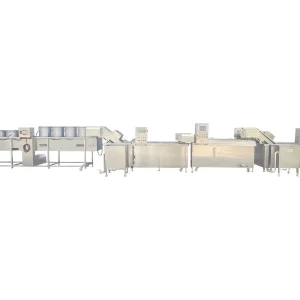 Produktionslinie zum Blanchieren von Fleisch und Gemüse