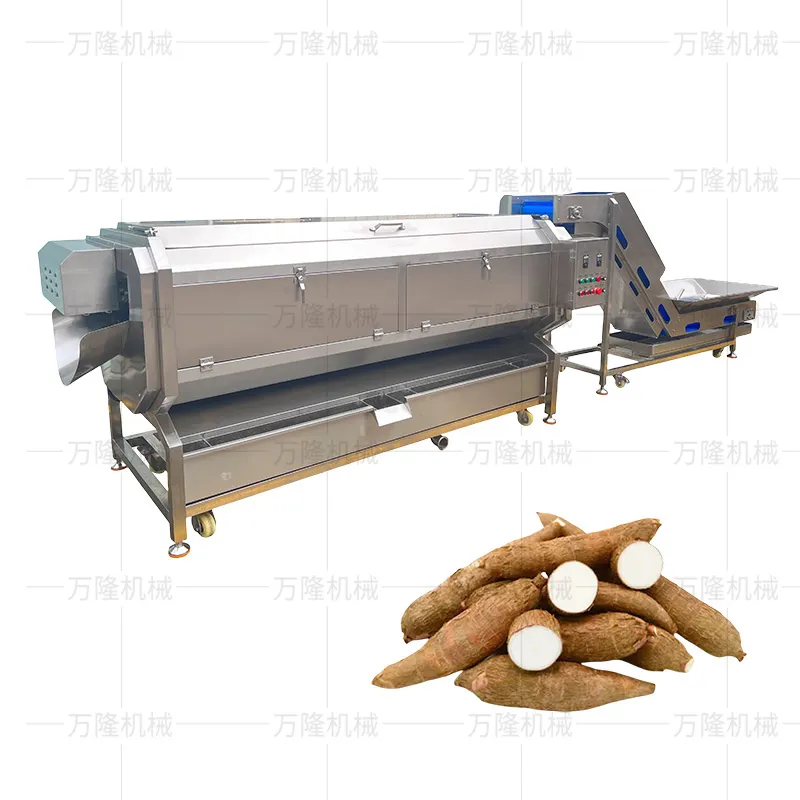Cassava cleaning and peeling machine